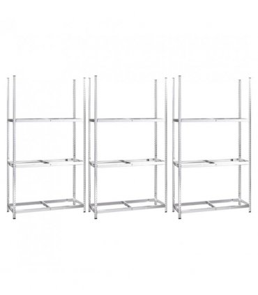 vidaXL 3-Layer Tire Racks 3 pcs Silver 110x40x200 cm Steel