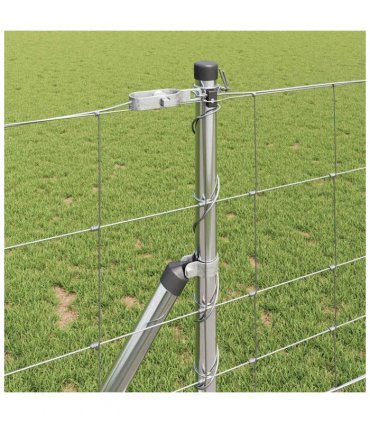vidaXL Ground Fix Welded Wire Fence 25 x 1 m Galvanised Steel Silver