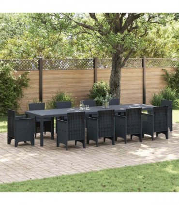 vidaXL Garden Table Anthracite 350 x 100 x 74 cm Poly Rattan