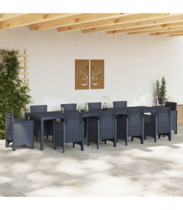 vidaXL Garden Table Anthracite 350 x 100 x 74 cm Poly Rattan