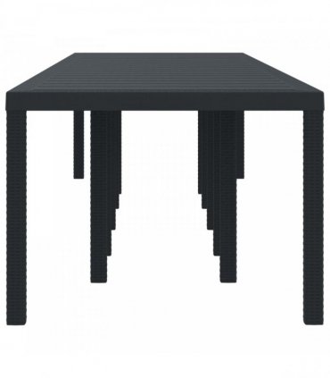 vidaXL Garden Table Anthracite 350 x 100 x 74 cm Poly Rattan