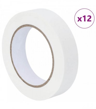 vidaXL Painter Masking Tapes 12 pcs White 25mm x 50m Paper
