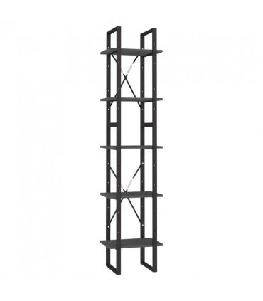 vidaXL 5-Tier Book Cabinet Grey 40x30x175 cm Pinewood