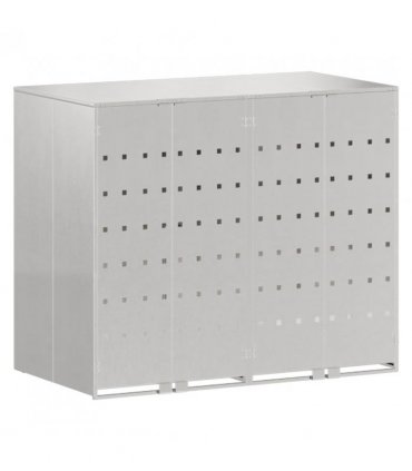 vidaXL Wheelie Bin Storage for 2 Bins Silver 136 x 77.5 x 115.5 cm