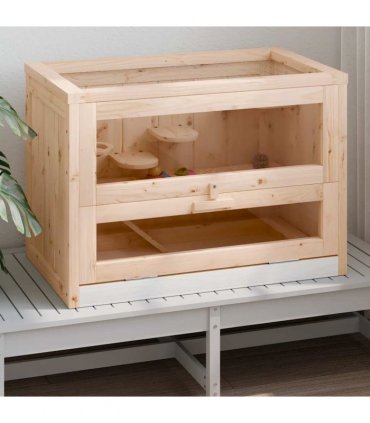 vidaXL Hamster Cage 60x35.5x42 cm Solid Wood Fir