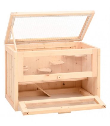 vidaXL Hamster Cage 60x35.5x42 cm Solid Wood Fir