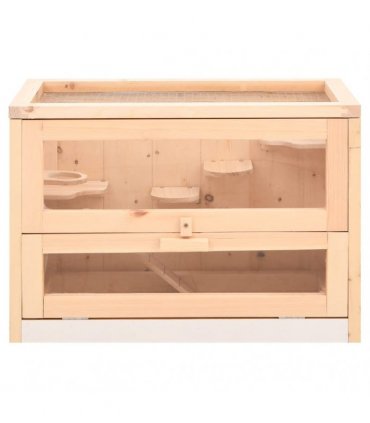 vidaXL Hamster Cage 60x35.5x42 cm Solid Wood Fir