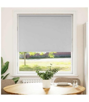 vidaXL Roller Blind Blackout Light Grey 95x175 cm Fabric Width 90.7 cm Polyester