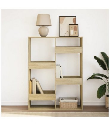 vidaXL Bookcase Sonoma Oak 100x33x135 cm Engineered Wood