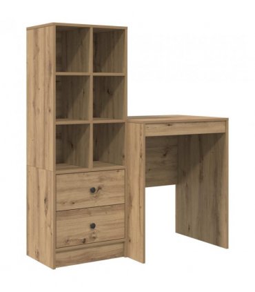 vidaXL Desk with Drawer with Shelf with Storage 2 pcs Artisan Oak
