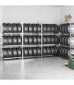 vidaXL 3-Layer Tire Racks 4 pcs Silver 110x40x200 cm Steel