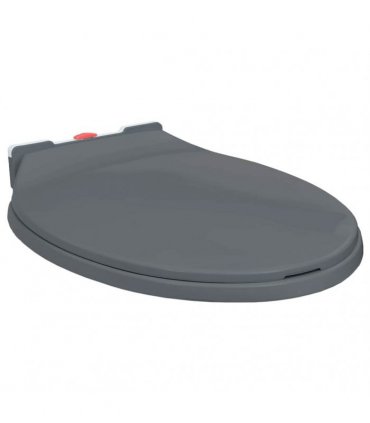 vidaXL Soft-Close Toilet Seat Quick Release Grey Oval