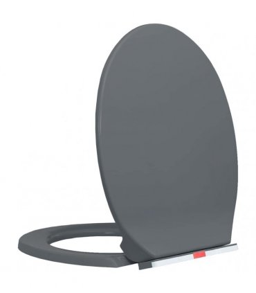 vidaXL Soft-Close Toilet Seat Quick Release Grey Oval