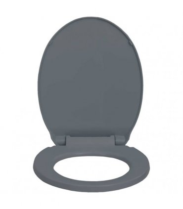 vidaXL Soft-Close Toilet Seat Quick Release Grey Oval