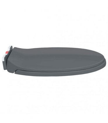 vidaXL Soft-Close Toilet Seat Quick Release Grey Oval