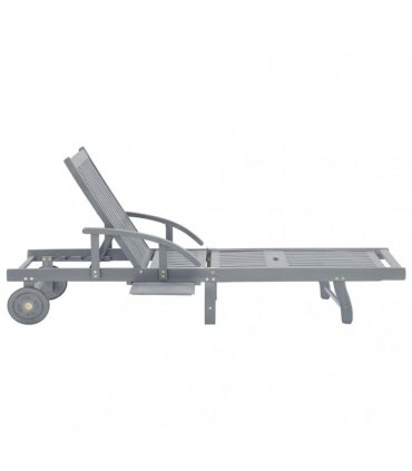 vidaXL Sunlounger | Grey | Solid acacia wood | Extra Long