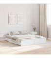 vidaXL Storage Bed Frame White 140 x 200 cm Engineered Wood