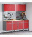 vidaXL Work Cabinet with Drawer 10 pcs Red Engineered Wood and Steel