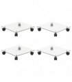 vidaXL Plant Rollers 4 pcs 35x35 cm Tempered Glass Square