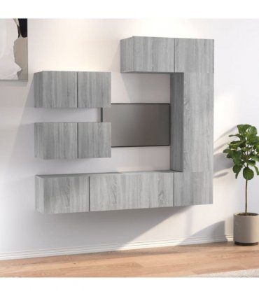 vidaXL 6 Piece TV Cabinet Set Grey Sonoma Engineered Wood