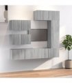 vidaXL 6 Piece TV Cabinet Set Grey Sonoma Engineered Wood