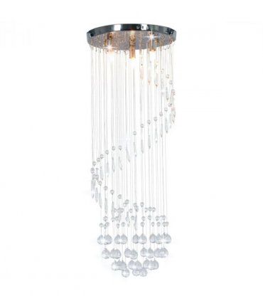 vidaXL Ceiling Lamp with Crystal Beads Silver Spiral G9