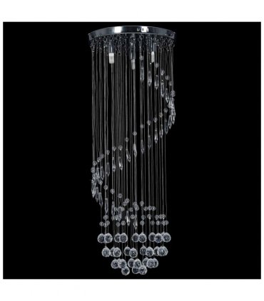 vidaXL Ceiling Lamp with Crystal Beads Silver Spiral G9