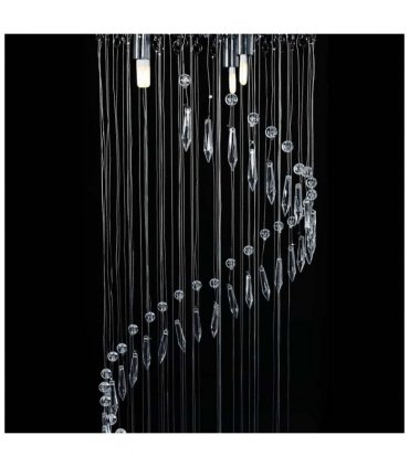 vidaXL Ceiling Lamp with Crystal Beads Silver Spiral G9
