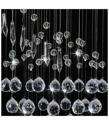 vidaXL Ceiling Lamp with Crystal Beads Silver Spiral G9