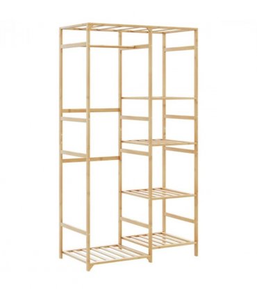 vidaXL Clothes Rack with Shelves 100x50x184.5 cm Bamboo