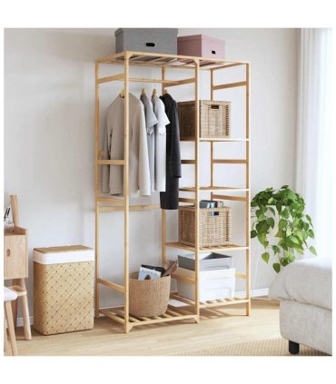vidaXL Clothes Rack with Shelves 100x50x184.5 cm Bamboo