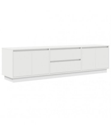 vidaXL TV Cabinet with LED Lights White 193.5x41x50 cm