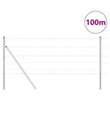 vidaXL Ground Fix Welded Wire Fence 100 x 0.8 m Galvanised Steel Mesh