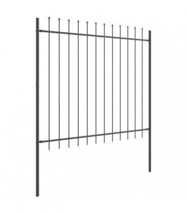 vidaXL Garden Fence 2 pcs Grey 3.4 x 1.5 m Powder-coated Steel