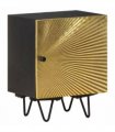 vidaXL Bedside Cabinet with Brass Front 40x30x50 cm Solid Mango Wood