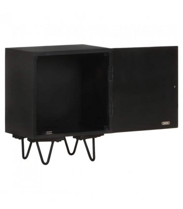 vidaXL Bedside Cabinet with Brass Front 40x30x50 cm Solid Mango Wood