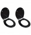 vidaXL Toilet Seats with Lids 2 pcs MDF Black