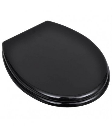 vidaXL Toilet Seats with Lids 2 pcs MDF Black