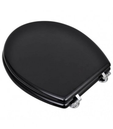 vidaXL Toilet Seats with Lids 2 pcs MDF Black