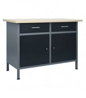 vidaXL Workbench Black 120x60x85 cm Steel