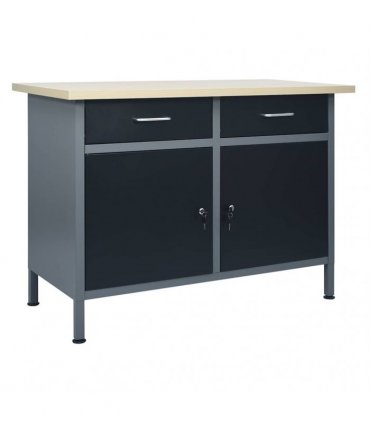 vidaXL Workbench Black 120x60x85 cm Steel