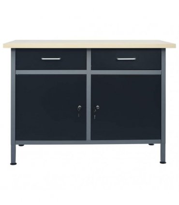 vidaXL Workbench Black 120x60x85 cm Steel
