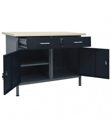 vidaXL Workbench Black 120x60x85 cm Steel