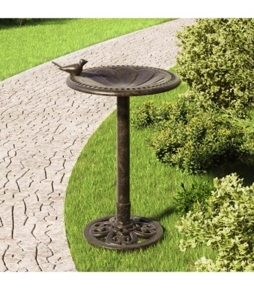 vidaXL Garden Bird Bath Bronze Plastic