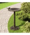vidaXL Garden Bird Bath Bronze Plastic