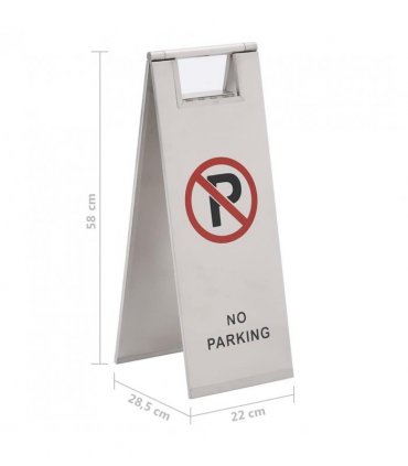 vidaXL Folding Parking Sign Stainless Steel