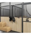 vidaXL Saddle Rack with Bridle Hook Single Arm Portable Black Iron