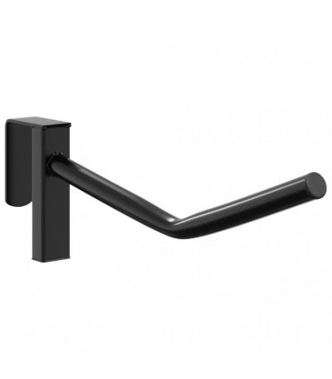 vidaXL Saddle Rack with Bridle Hook Single Arm Portable Black Iron