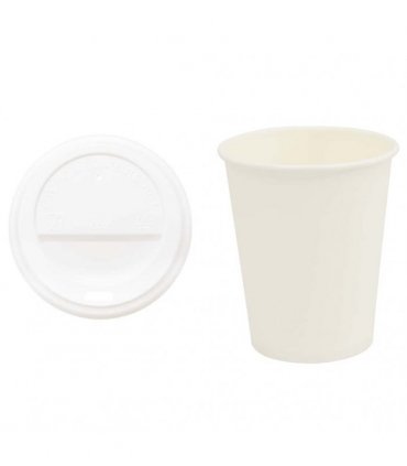 vidaXL Paper Coffee Cups with Lids 1000 pcs 8oz 200ml