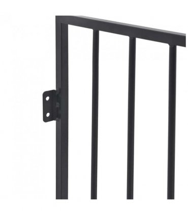 vidaXL Fireplace Fence for Pets Black Steel
